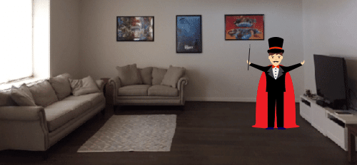 Living Room Magic Show Space